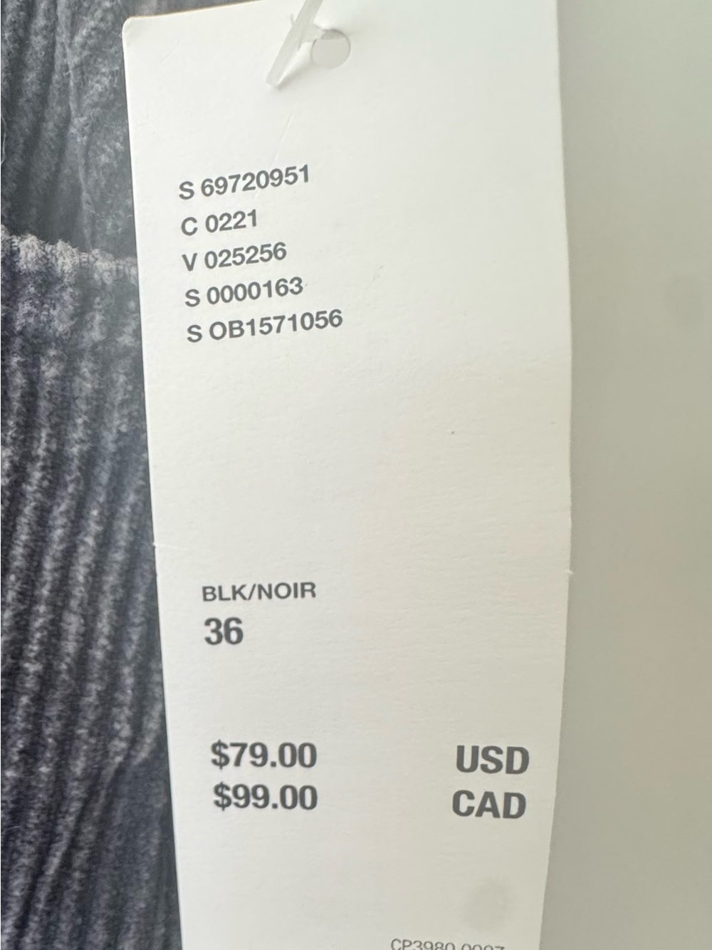 Urban Outfitters Charcoal Corduroy Wide-Leg Pants - Picture 3 of 4